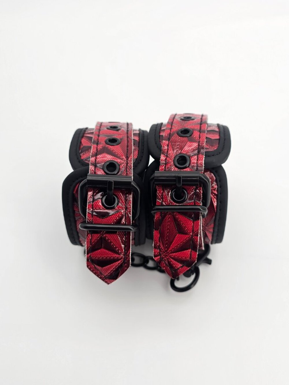Red & Black Adjustable Handcuffs Costume Cosplay Accessory